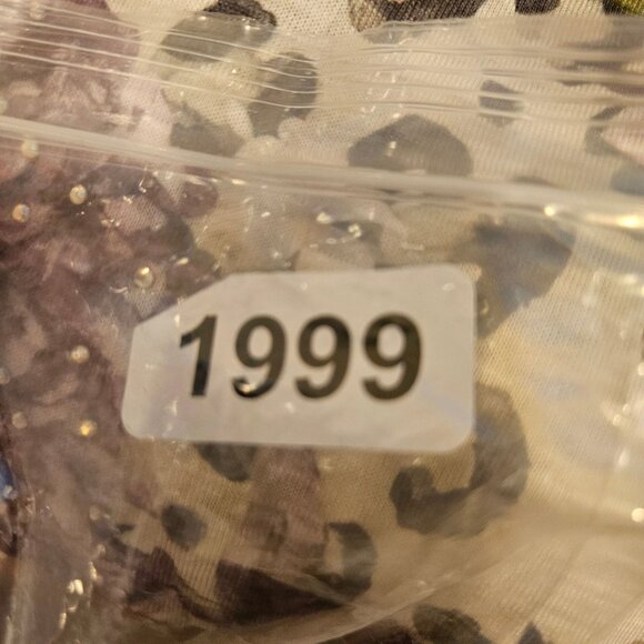 Time & Tru Womens Top XL Long Sleeve Floral Leopard Print Gathered Hem colorful - Picture 10 of 11